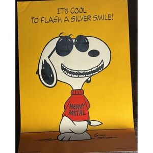 Snoopy Heavy Metal Vintage Peanuts 1971 Cool to Flash a Silver Smile poster